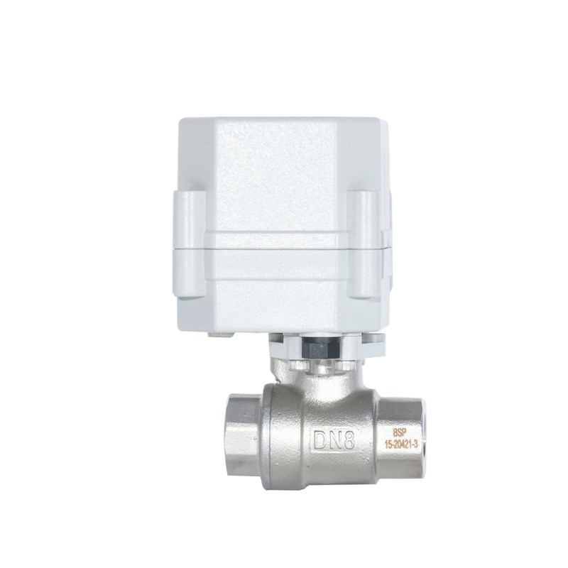 二通式不锈钢直通球阀 常温空压机可用快装两通微型智能电动阀DN8