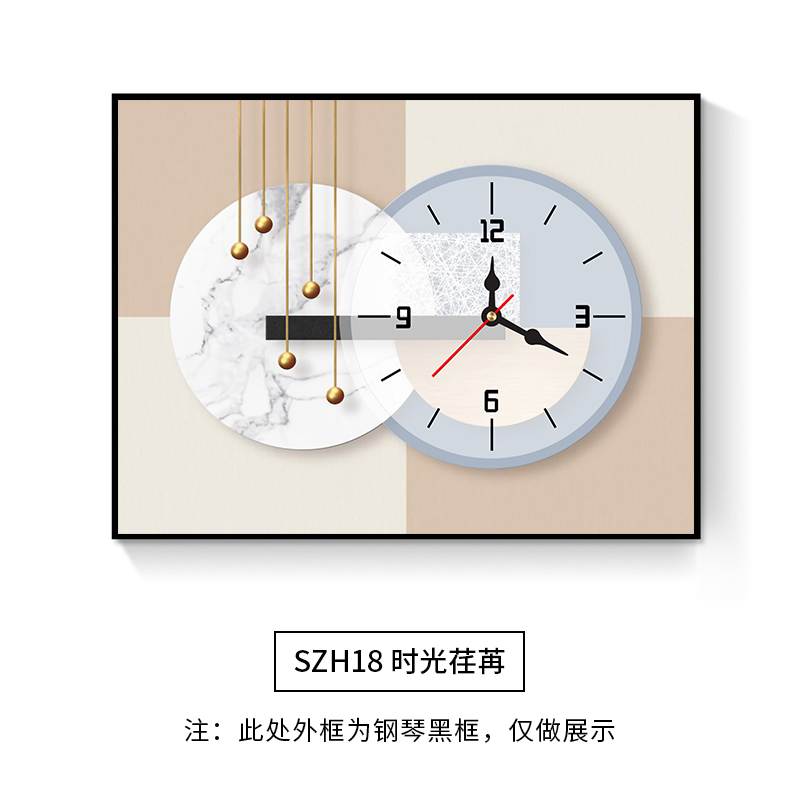 电表箱装饰画欧式现代简约带钟表时钟免打孔遮挡箱电闸盒挂画竖版