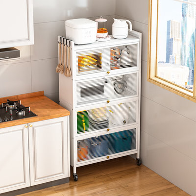 厨房置物架落地多层多功能微波炉烤箱电器柜子收纳储物柜带门家用