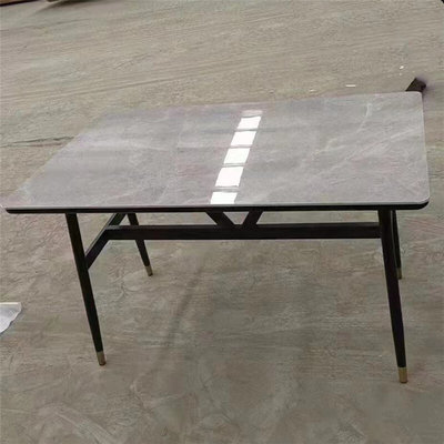 深圳岩板餐桌现代简约家用小户型饭桌轻奢亮光长方形餐台快餐桌