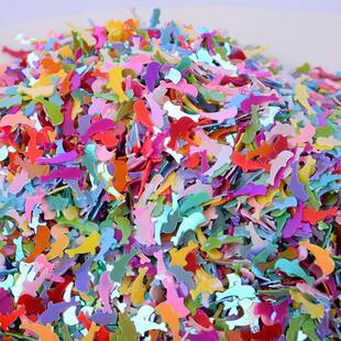 爆款新款4*7mm小海豚pvc亮片水晶泥史莱姆填充物装饰镭射美甲饰品