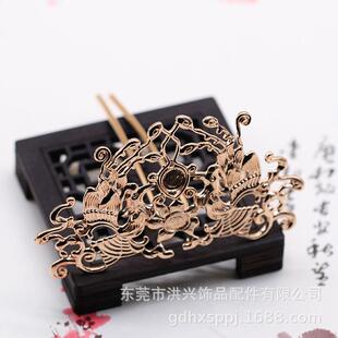 爆款饰品头饰黄铜保色cos古风发冠底座凤冠焊接配件手作材料B364