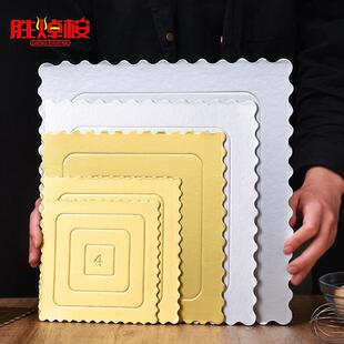 爆款烘焙金卡银卡生日蛋糕卡垫方形压纹慕斯蛋糕垫片加厚蛋糕底托