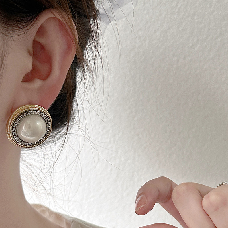 中古银针圆形珍珠耳环绝美巨好看法式复古高级感气质轻奢耳饰饰品,饰品/流行首饰/时尚饰品新,耳钉,淘宝优惠券,粉丝福利购,淘宝优惠卷