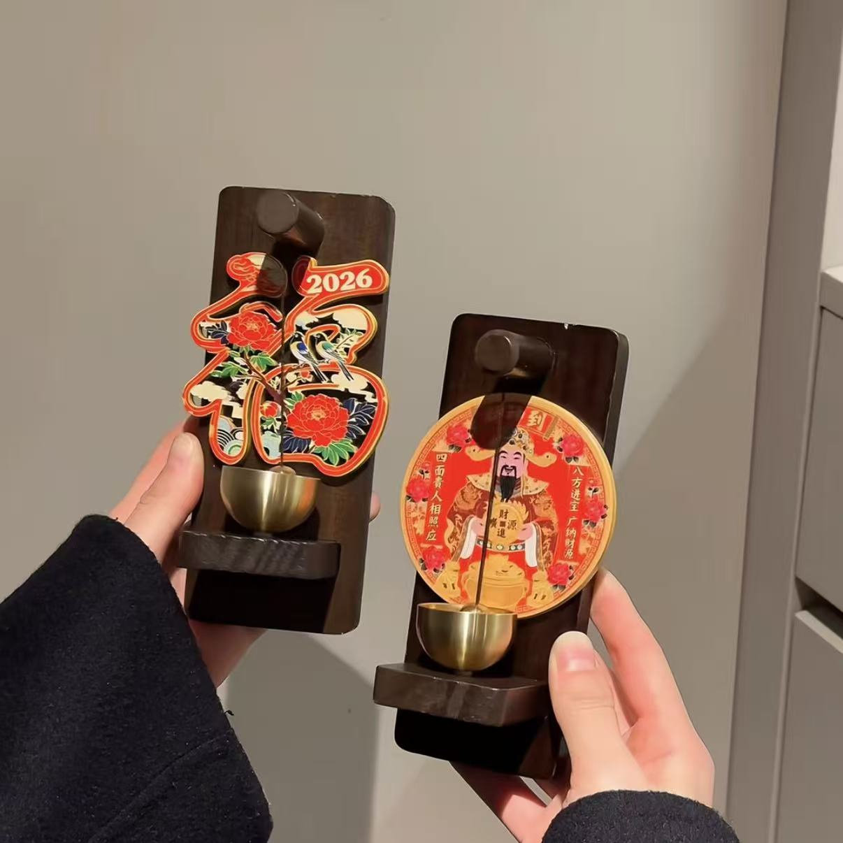铃铛一响黄金万两福财木质铃铛风