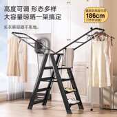 梯子家用折叠伸缩人字梯加厚多功能室内铝合金梯子晾衣架两用爬梯