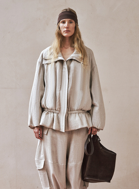 SELAH 高阶亚麻廓形上衣 慵懒高级感收腰显瘦外套  21V25347Z10