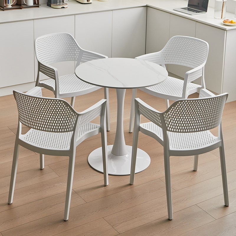 桌椅组合商务洽谈休闲椅子现代简C约网红户外岩板桌餐椅家用甜品