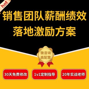 绩效考核方案设计与薪酬全案激励KPI代写咨询管理制度落地方案表