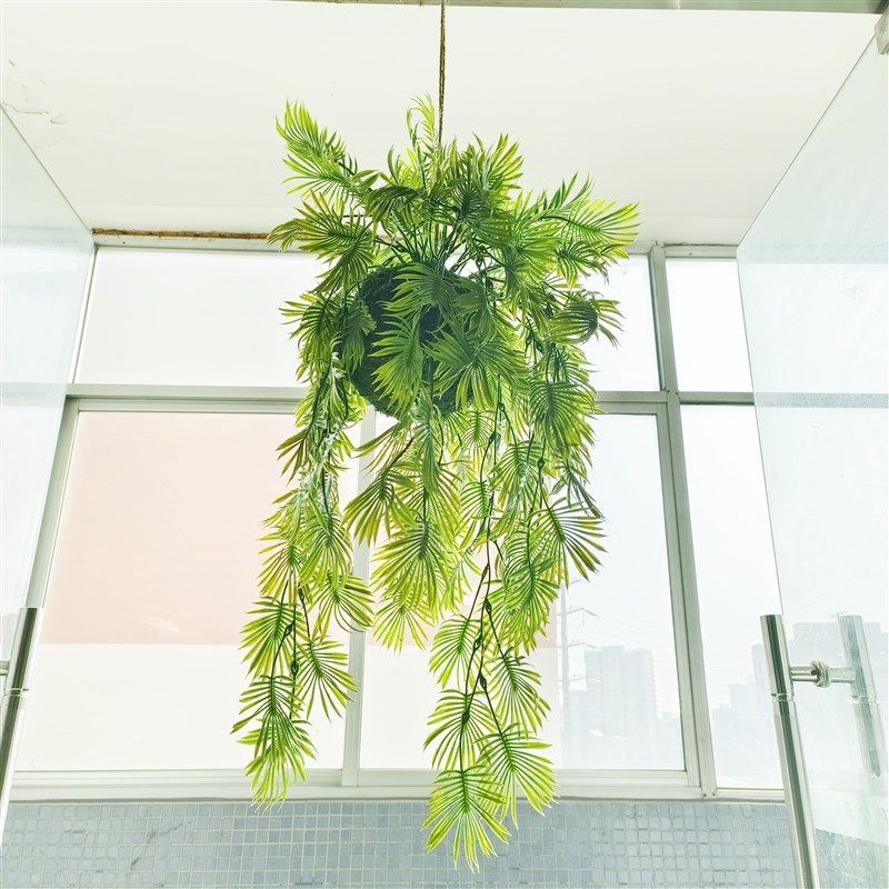 手工森系蕨类室内空中垂吊球悬挂草球仿真绿植物创意家居吊顶装饰
