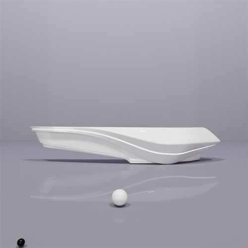 异形玻璃纤维前台美容院烤漆吧台弧形简约公司接待台酒店大堂收银