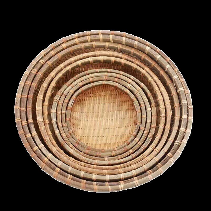 竹匾馒头筐防虫防霉竹编制品竹编簸箕农家用手工圆洗菜沥水收纳篮