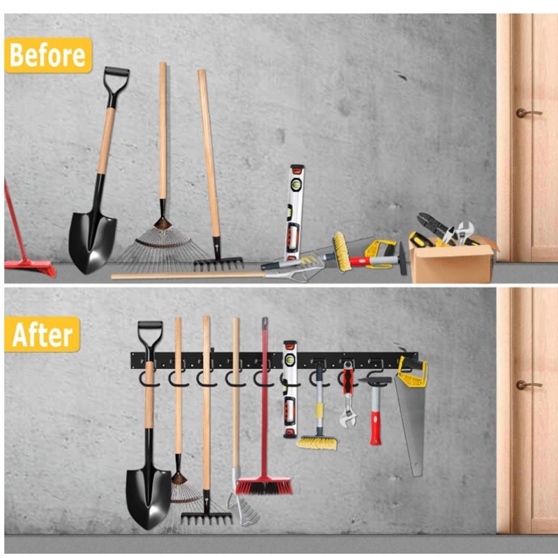 1.6m农用工具摆放架清扫工y具放置架卫生工具置物架拖把铲子挂钩