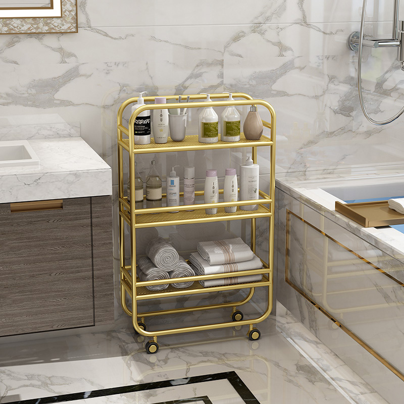 卫生间置物架落地多层洗手间浴室C缝隙收纳架家用淋浴厕所移动推