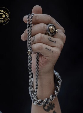 Arthur.K传承系列日本原创手工做旧925银小丑脸挂钩项链不限量