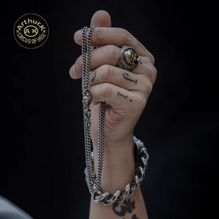 Arthur.K传承系列日本原创手工做旧925银小丑脸挂钩项链不限量