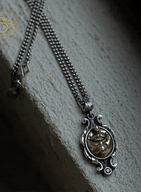 Arthur.K 狂言系列日本原创手工做旧925银男女論微笑项链不限量