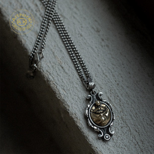 Arthur.K 狂言系列日本原创手工做旧925银男女論微笑项链不限量