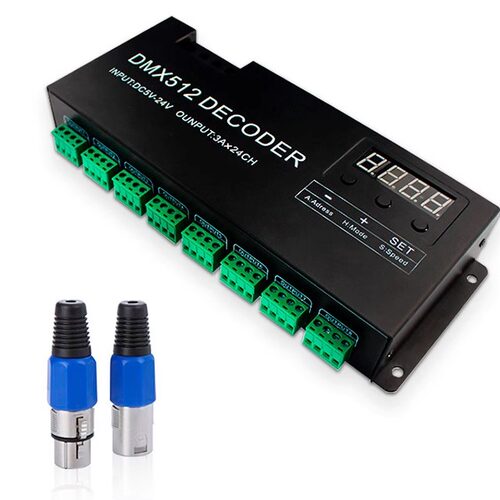 新款24路DMX512解码器舞台灯具工程24通道七彩RGB解码器接DMX控台