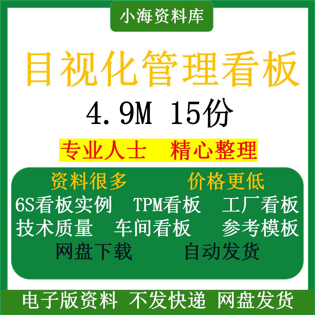 工厂目视化管理看板车间6S实例TPM看板技术质量上墙数据模版参考 商务/设计服务 设计素材/源文件 原图主图