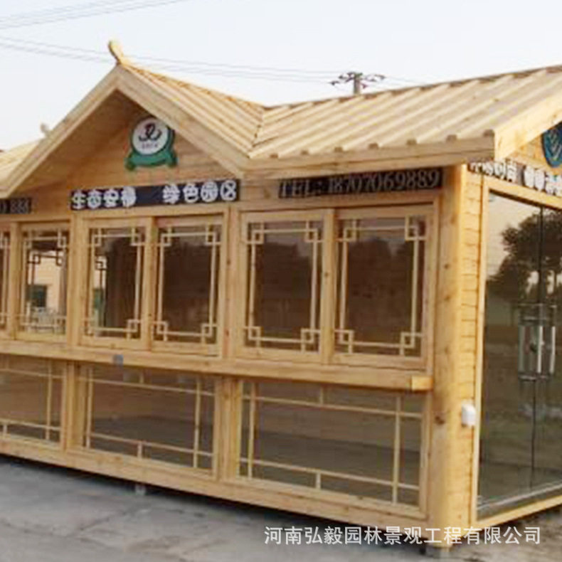 户外防腐木商业街小吃售货车