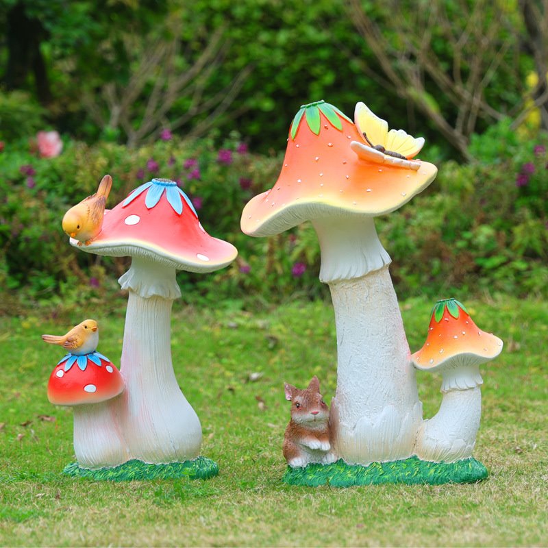 仿真植物蘑菇摆件户外花园庭院阳台小区草坪雕塑园林景观造景装饰