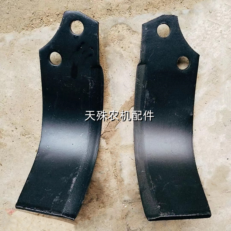 旋耕机耐磨开垦刀大C型开垦机刀片L型圆盘耙刀双孔灭茬刀农机配件