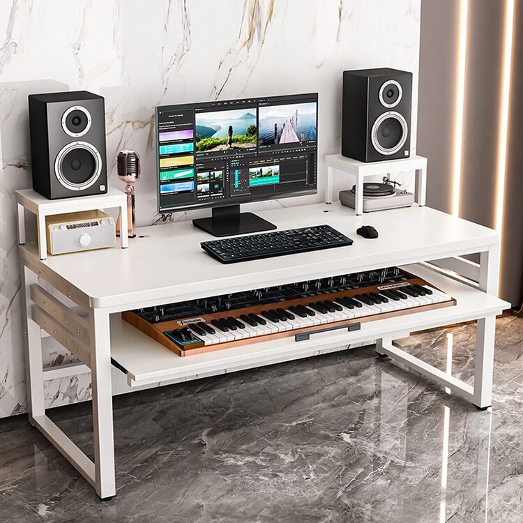 轻奢编曲工作台简约电子琴桌古筝电钢琴桌音乐制作剪辑师编曲桌子