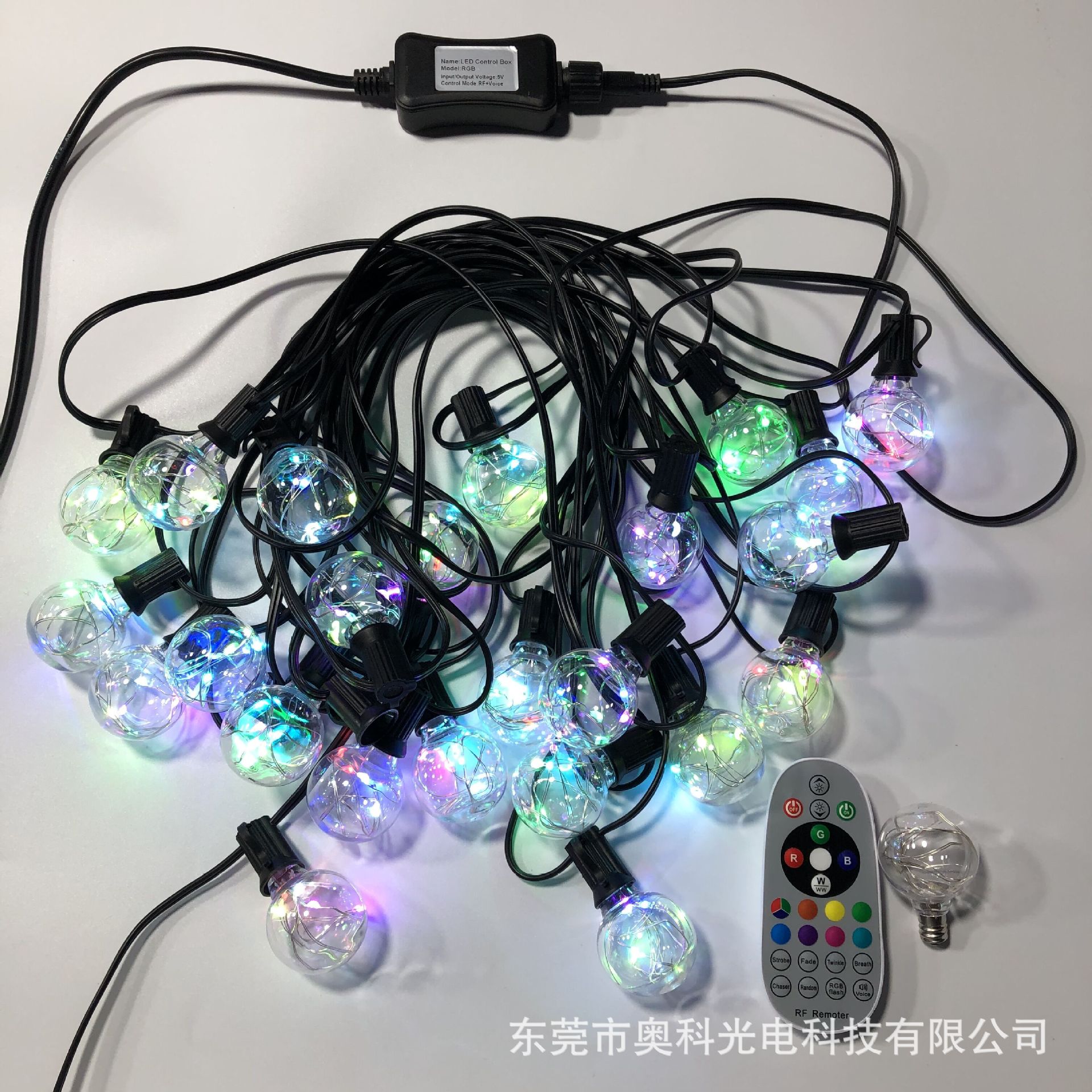5V美规G40铜线灯串15米双排