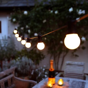 露营氛围灯串G50球泡灯串可连接户外跑马圣诞婚礼节日装 饰led灯串