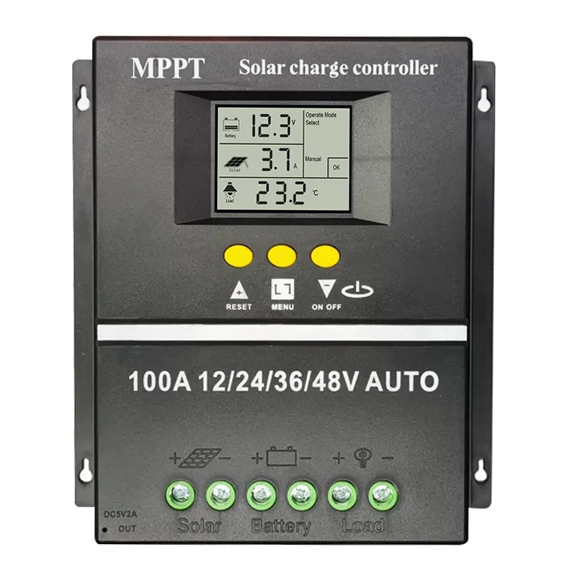 MPPT太阳能控制器12V24V36V48V通用充铅酸蓄锂电池电瓶60A80A100A