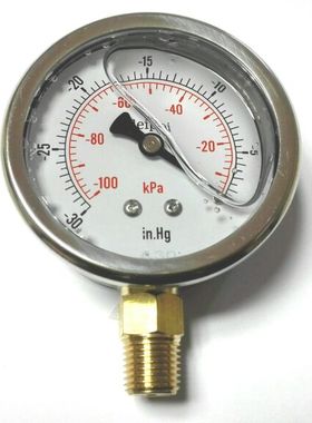 leipai 真空耐振表 负压防震表 ZG1/4 -100kpa-0 -30inhg-0 yn-61