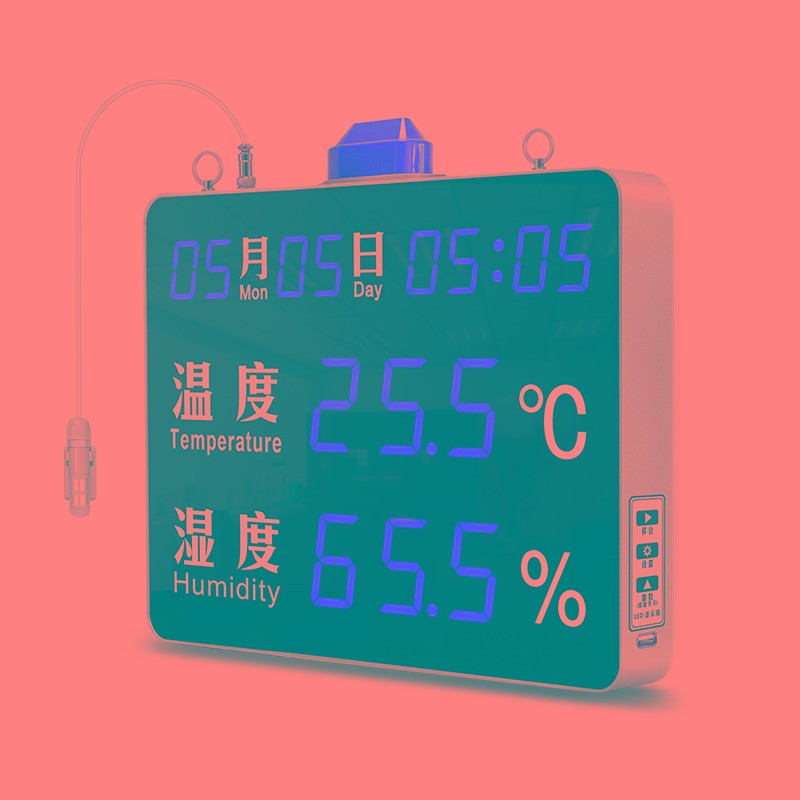 工业温湿度计记录仪大屏车间智能声光报警D温湿度看板显示器