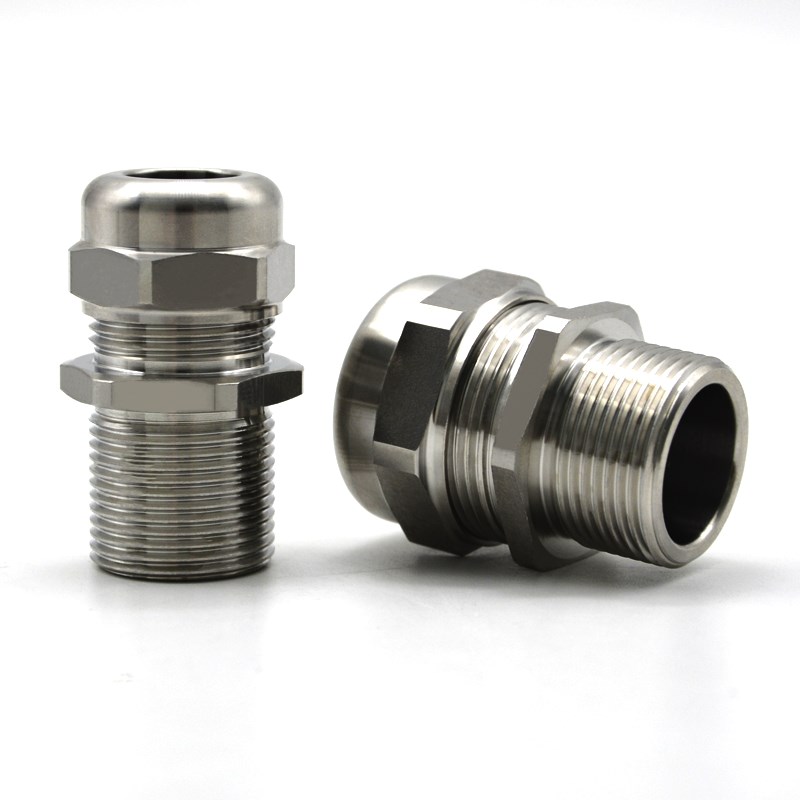 长螺纹防爆电缆金属防水接头公制Mu16M20M25M32M40加长螺牙15/20M