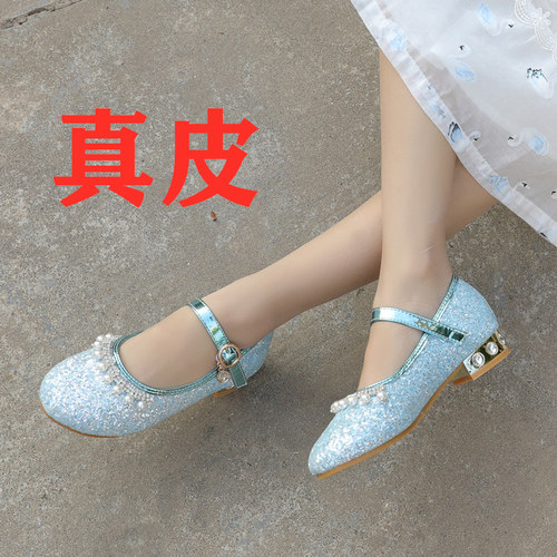 2021春秋季新款儿童高跟鞋钢琴表演水晶礼服走秀演出鞋女童公主鞋