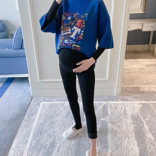 孕妇秋冬裤子2020新款纯色打底踩脚裤加绒薄绒打底托腹裤子潮妈