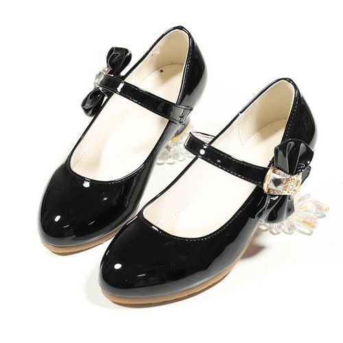 2023新款公主鞋女童配礼服白色小孩子高跟鞋钢琴表演鞋走秀鞋子