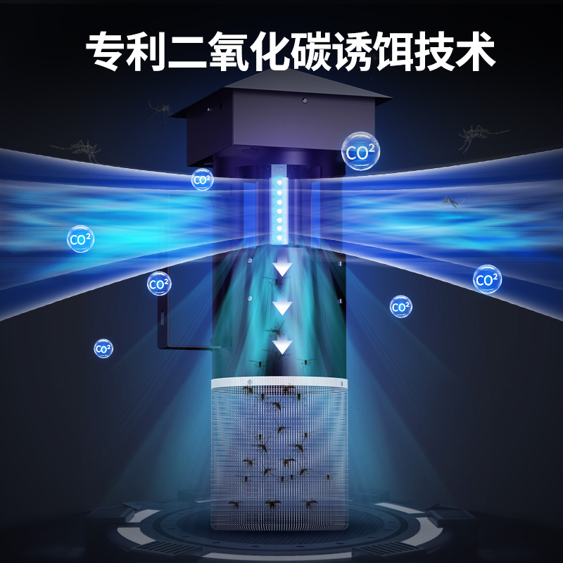 养殖场灭蚊灯户外花园庭院室外吸蚊机大面积壁挂别墅驱蚊防蚊系统
