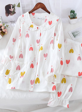 产妇哺乳衣喂奶套装纯棉纱布透气月子服春夏4-10月U产后孕妇女睡