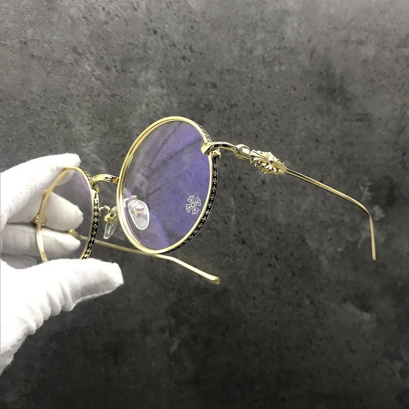 复古大圆眼镜框 圆复古十字架平光眼镜 大框大脸素颜可配近视镜架