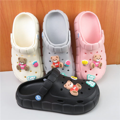 卡通可爱儿童洞洞鞋防滑洗澡家用洗澡女童男童夏季沙滩两穿凉拖鞋