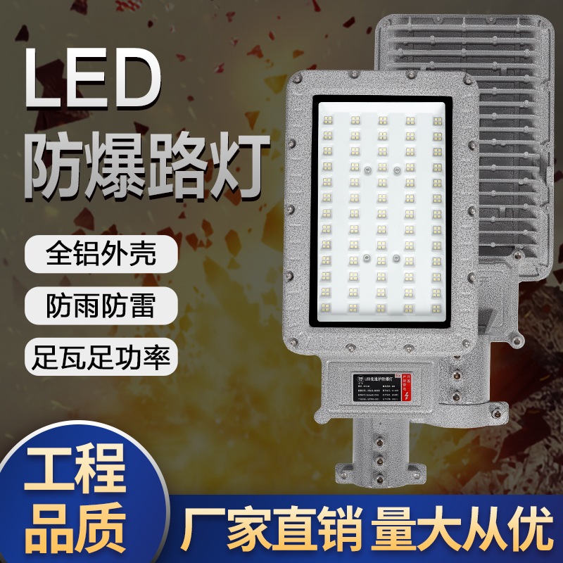 led防爆路灯头100W150W200W加油站化工厂油库港口防水6米防爆路灯