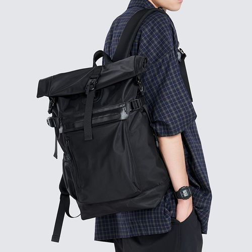 双肩包男士2025新款书包大容量短途旅行包工装机能包户外登山背包