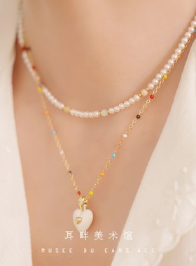 A多巴胺水晶珍珠项链2023新款爆款轻奢小众设计女配饰高级感锁骨