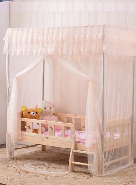 儿童婴儿宝宝拼接床小孩子单开门人绑绳88x168 90190加宽支架蚊帐