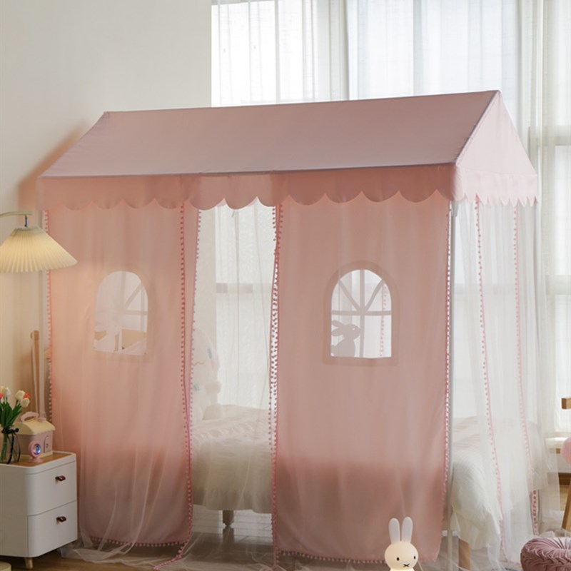 新款家用卧室少女心蚊帐 遮光儿童床床H帘蚊帐 女孩公主房卧室蚊