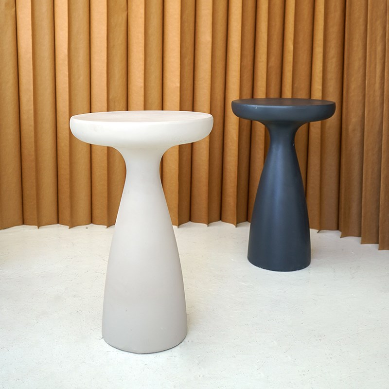 简约现代高脚圆形边几艺术花架高级感茶几落地角几高款小圆桌白色