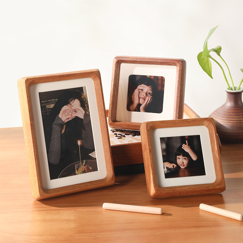 榫卯实木打印6 7 8 寸洗照片做成相H框摆台空框高级感定制木质相,家居饰品,相框/画框,淘宝优惠券,粉丝福利购,淘宝优惠卷