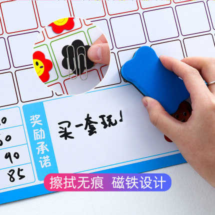 儿童成长自律表磁性墙贴宝宝奖励贴纸积分卡小学生V时间管理孩子