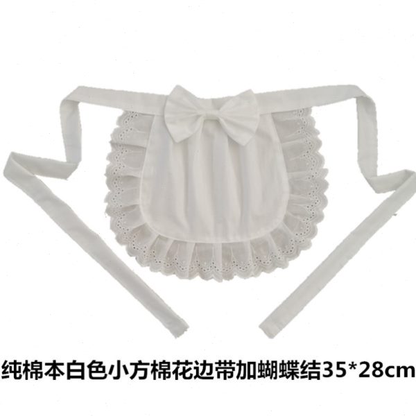 围小围裙纯色配洋半身裙可爱Cosplay棉色无袖lolita服公主百搭白